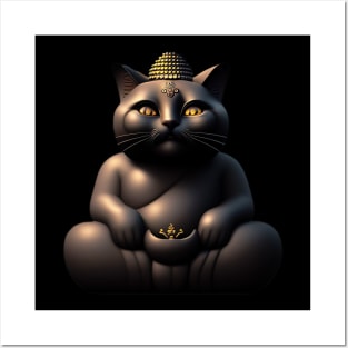 Buddha cat Posters and Art